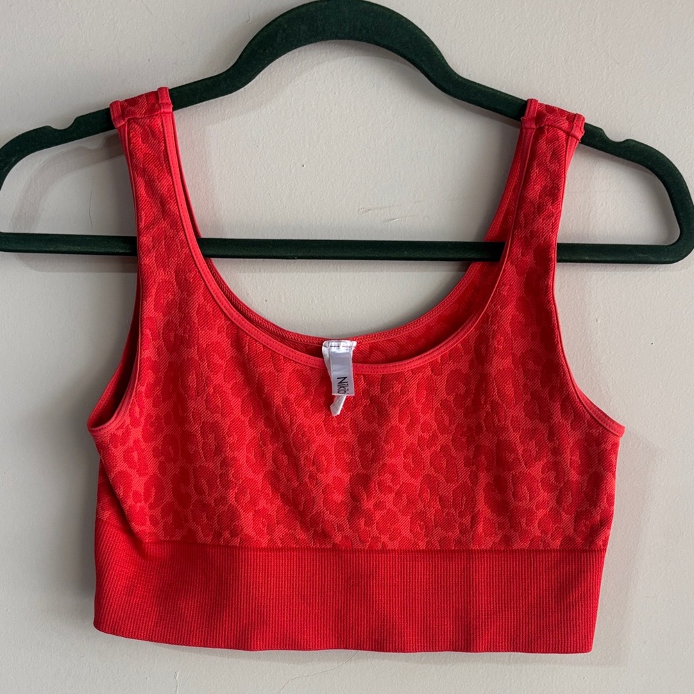 Red orange leopard print sports bra - Women Intimates